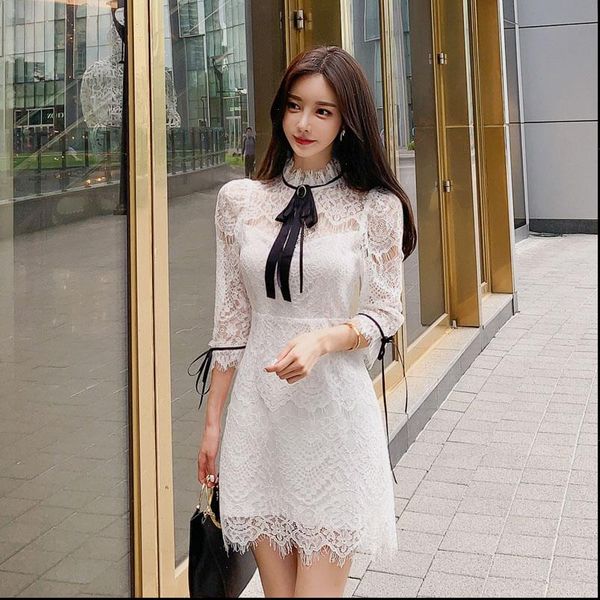 brand dress womens 2021 summer plus size kawaii black white elegant korean style clothing fashion lace patchwork dresses, Black;gray
brand dress womens 2021 summer plus size kawaii black white elegant korean style clothing fashion lace patchwork dresses, Black;gray