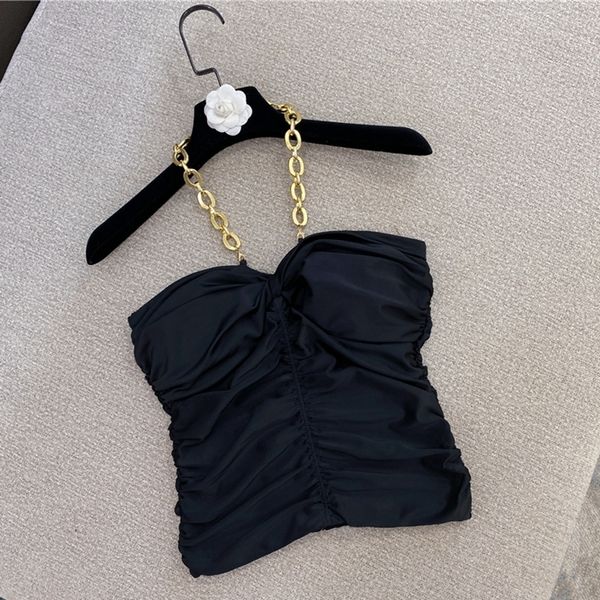 deat 2021 winter women new style fashion sleeveless pleated gold chain decoration casual slim tube short vest rd674 210308, Black
deat 2021 winter women new style fashion sleeveless pleated gold chain decoration casual slim tube short vest rd674 210308, Black