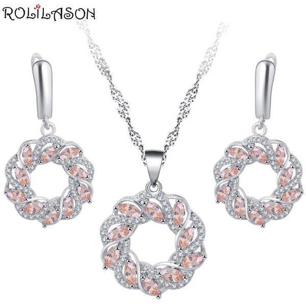 earrings & necklace rolilason orange crystal zircon earrings/necklace/pendant/ wedding products js810, Silver
earrings & necklace rolilason orange crystal zircon earrings/necklace/pendant/ wedding products js810, Silver