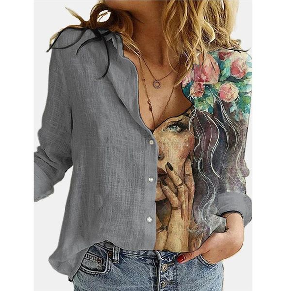 women's blouses & shirts autumn elegant vintage printed long sleeved turndown collar buttons shirt ladies fashion casual loose lapel b, White
women's blouses & shirts autumn elegant vintage printed long sleeved turndown collar buttons shirt ladies fashion casual loose lapel b, White