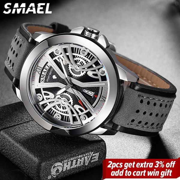 wristwatches smael luxury men's watches brand business waterproof quartz analog watch man leather causal wristwatch relogio masculino, Slivery;brown
wristwatches smael luxury men's watches brand business waterproof quartz analog watch man leather causal wristwatch relogio masculino, Slivery;brown