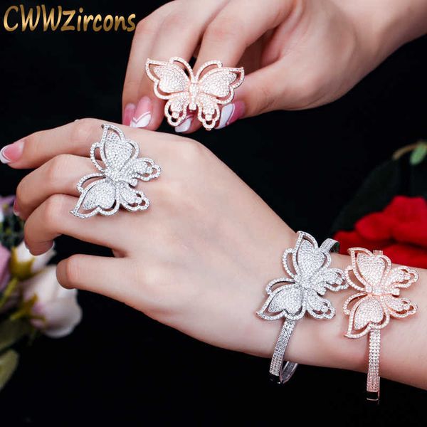 brand fashion micro pave cubic zirconia stones rose gold big cz open bracelet bangle and ring set for women t227 210714, Silver
brand fashion micro pave cubic zirconia stones rose gold big cz open bracelet bangle and ring set for women t227 210714, Silver
