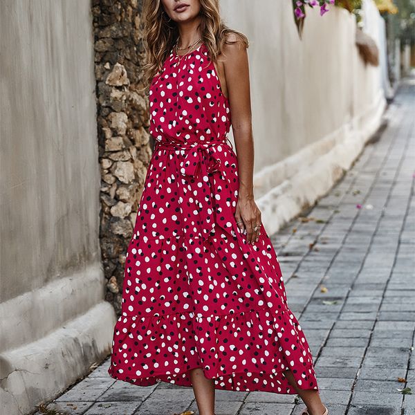 new summer women's polka dot long spaghetti strap lace up casual maxi sundress 2021 red ruffle holiday beach dress ladies da0z, Black;gray
new summer women's polka dot long spaghetti strap lace up casual maxi sundress 2021 red ruffle holiday beach dress ladies da0z, Black;gray