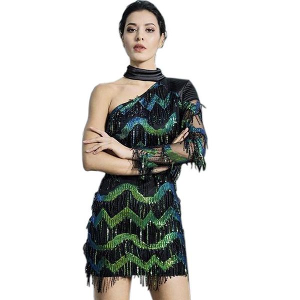 casual dresses women's sequin dress color nightclub fashion beads tassel gradient shoulder, Black;gray
casual dresses women's sequin dress color nightclub fashion beads tassel gradient shoulder, Black;gray
