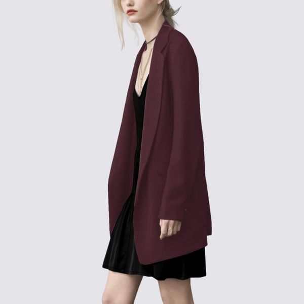 women's suits & blazers senior sense of burgundy one button suit 2021 spring long-sleeved collar jacket women, White;black
women's suits & blazers senior sense of burgundy one button suit 2021 spring long-sleeved collar jacket women, White;black