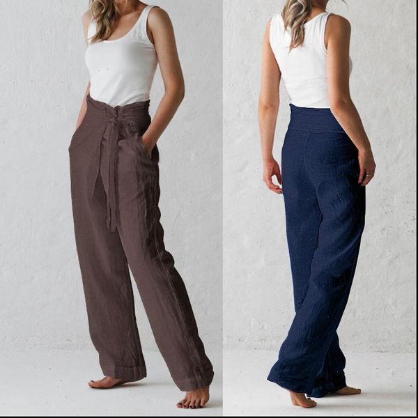 s 5xl women high waist pants solid long palazzo 2021 female wide leg pants vintage trousers casual loose pantalon femme 7, Black;white
s 5xl women high waist pants solid long palazzo 2021 female wide leg pants vintage trousers casual loose pantalon femme 7, Black;white