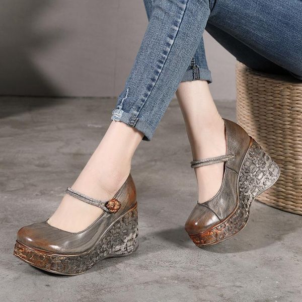 dress shoes 2021 vallu vintage lady wedge round toes women platform pumps strap genuine leather female high heel, Black
dress shoes 2021 vallu vintage lady wedge round toes women platform pumps strap genuine leather female high heel, Black