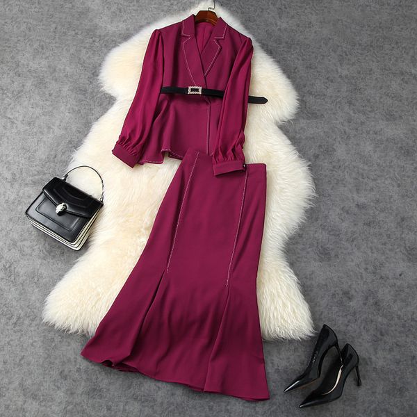 2021 new ladies elegant office 2 set autumn women turn-down collar irregular high waist mermaid skirt two piece outfits 4ao4, Black
2021 new ladies elegant office 2 set autumn women turn-down collar irregular high waist mermaid skirt two piece outfits 4ao4, Black