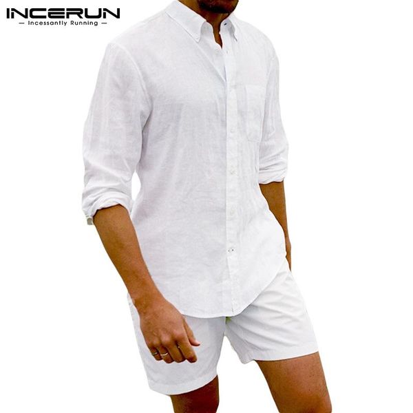 men's tracksuits 2021 solid color men sets cotton long sleeve button shirt & shorts two pieces streetwear fashion casual suits incerun, Gray
men's tracksuits 2021 solid color men sets cotton long sleeve button shirt & shorts two pieces streetwear fashion casual suits incerun, Gray