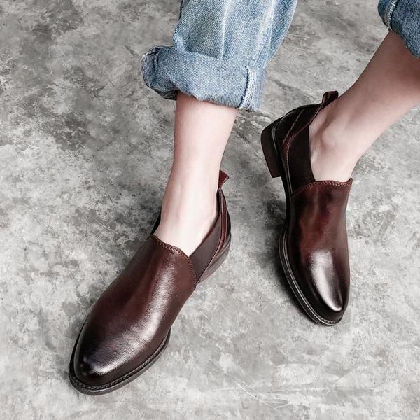 dress shoes women's genuine leather pumps 22-24.5 cm low heel round toe vintage fashion casual spring and autumn wild hand made, Black
dress shoes women's genuine leather pumps 22-24.5 cm low heel round toe vintage fashion casual spring and autumn wild hand made, Black