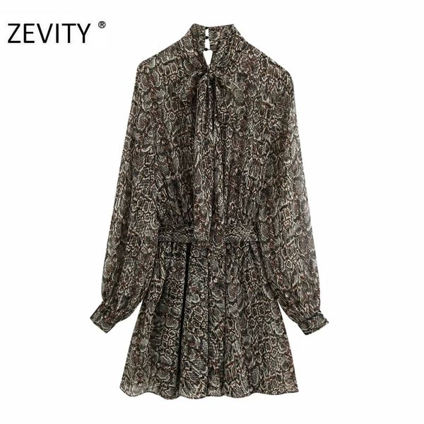 zevity women vintage snake skin print sashes chiffon mini dress chic ladies long sleeve bow collar vestido casual dresses ds4446 210306, Black;pink
zevity women vintage snake skin print sashes chiffon mini dress chic ladies long sleeve bow collar vestido casual dresses ds4446 210306, Black;pink