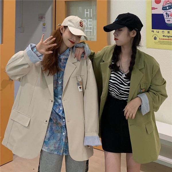 women's suits & blazers casual suit coat women 2021 spring autumn korean office ladies all-match temperament female fashion, White;black
women's suits & blazers casual suit coat women 2021 spring autumn korean office ladies all-match temperament female fashion, White;black