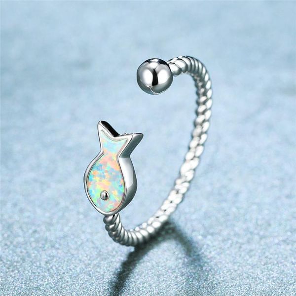wedding rings female fashion white blue opal opening ring cute bridal small fish engagement vintage silver color for women, Slivery;golden
wedding rings female fashion white blue opal opening ring cute bridal small fish engagement vintage silver color for women, Slivery;golden