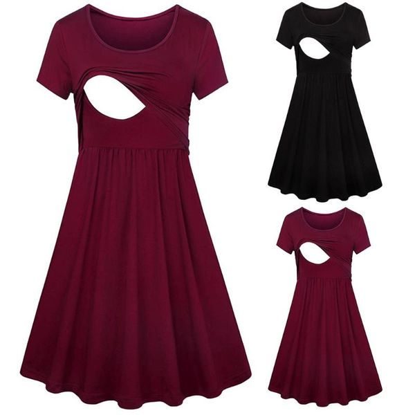 maternity dresses women pregnant nursing solid striped breastfeeding summer dress plus size pregnancy clothes, White
maternity dresses women pregnant nursing solid striped breastfeeding summer dress plus size pregnancy clothes, White