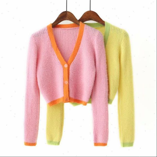 knitted sweater women long sleeve cropped cardigan korean cute cardigan streetwear ladies button up v neck pink sweater 2021, White;black
knitted sweater women long sleeve cropped cardigan korean cute cardigan streetwear ladies button up v neck pink sweater 2021, White;black