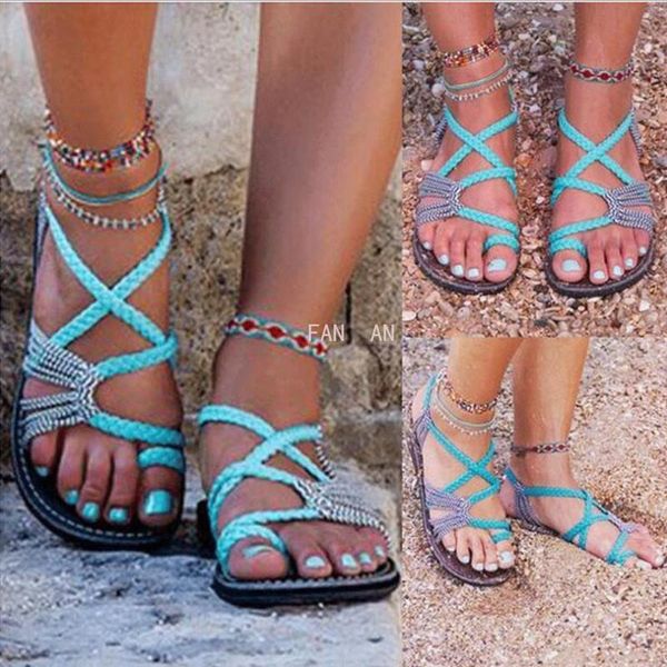 sandals 2021 women's large size rope knot summer europe the united states beach toe flat shoes, Black
sandals 2021 women's large size rope knot summer europe the united states beach toe flat shoes, Black