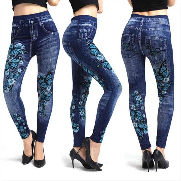 faux jeans stretchy fitness casual women leggings flral print sport female long slim pants trousers, Black
faux jeans stretchy fitness casual women leggings flral print sport female long slim pants trousers, Black