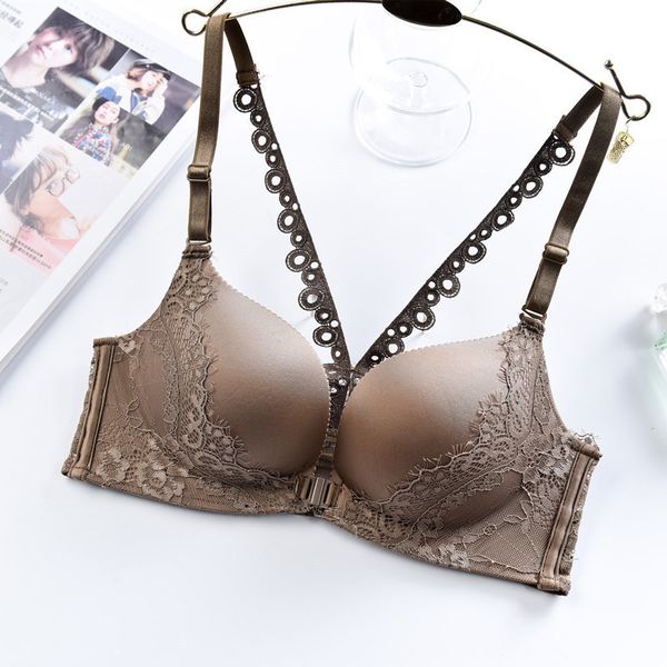 new front buckle lace beautiful back underwired bra bra traceless push up small size adjustable girls underwear bra, Red;black
new front buckle lace beautiful back underwired bra bra traceless push up small size adjustable girls underwear bra, Red;black