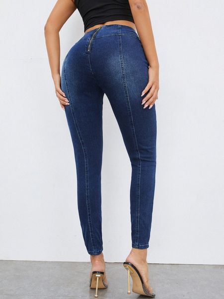 sxy zip fly back skinny jeans m9xu#, Blue 
sxy zip fly back skinny jeans m9xu#, Blue