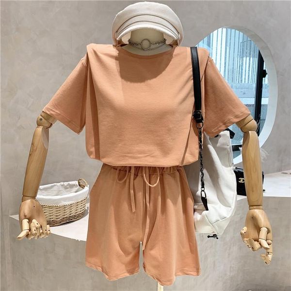 two piece dress sports and leisure suit female summer 2021 korean round neck short sleeve t-shirt + high waist wide leg shorts two-piece, White
two piece dress sports and leisure suit female summer 2021 korean round neck short sleeve t-shirt + high waist wide leg shorts two-piece, White