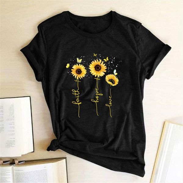 Golden Butterfly Sunflower Printed And Men Tops Womens Tshirts Faith Hope Love Short Sleeve Femme Casual Gifts For Ladies Girls, White;black
Golden Butterfly Sunflower Printed And Men Tops Womens Tshirts Faith Hope Love Short Sleeve Femme Casual Gifts For Ladies Girls, White;black