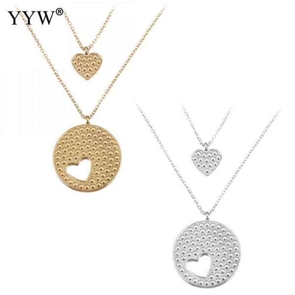 pendant necklaces yyw 2021 fashion 2-strand chain necklace heart women gold color stainless steel jewelry friend gift, Silver
pendant necklaces yyw 2021 fashion 2-strand chain necklace heart women gold color stainless steel jewelry friend gift, Silver