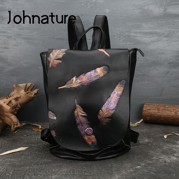 johnature new retro embossed first layer cow leather backpack leisure large capacity women bag solid color travel backpacks 210303
johnature new retro embossed first layer cow leather backpack leisure large capacity women bag solid color travel backpacks 210303