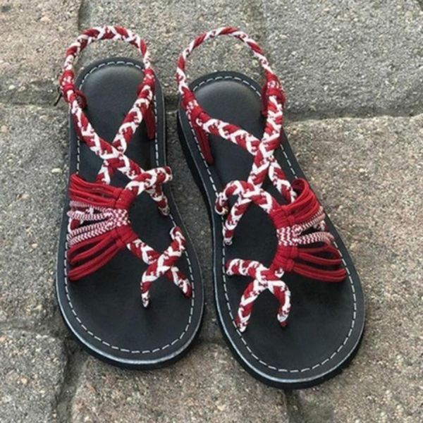 2021 roman summer sandals explosion color matching rope knot beach toe sandals women plus size 35-43, Black
2021 roman summer sandals explosion color matching rope knot beach toe sandals women plus size 35-43, Black