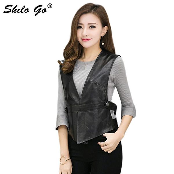 women's vests fashion street women belt colors short v-neck sheepskin genuine leather sleeveless black tank vest ladies, Black;white
women's vests fashion street women belt colors short v-neck sheepskin genuine leather sleeveless black tank vest ladies, Black;white