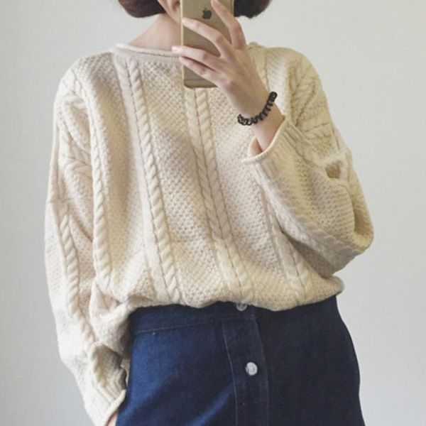 women's sweaters lanmrem 2021 autumn winter casual fashion temperament women loose plus pullover sweater solid color tc435, White;black
women's sweaters lanmrem 2021 autumn winter casual fashion temperament women loose plus pullover sweater solid color tc435, White;black