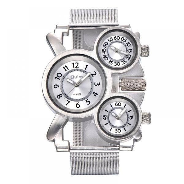 wristwatches 2021 oulm mesh steel model men's watches 3 colors time zone unique male quartz watch casual sports men wristwatch reloj ho, Slivery;brown
wristwatches 2021 oulm mesh steel model men's watches 3 colors time zone unique male quartz watch casual sports men wristwatch reloj ho, Slivery;brown