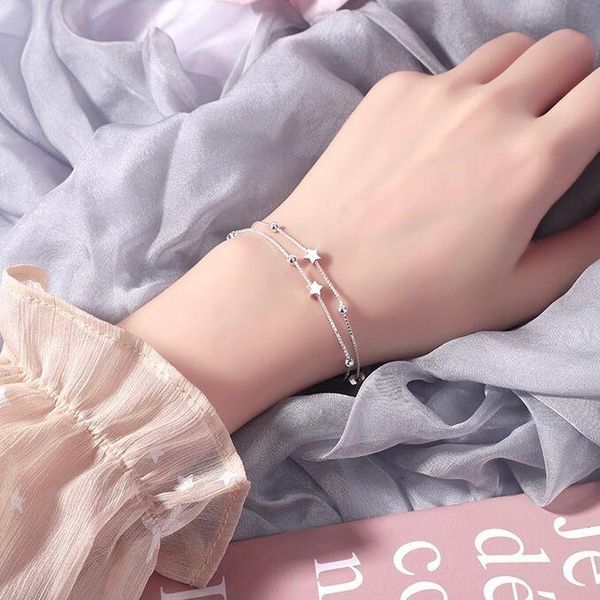 charm bracelets sterling silver star bracelet female student ins personality jewelry for girlfriend mori birthday gift, Golden;silver
charm bracelets sterling silver star bracelet female student ins personality jewelry for girlfriend mori birthday gift, Golden;silver