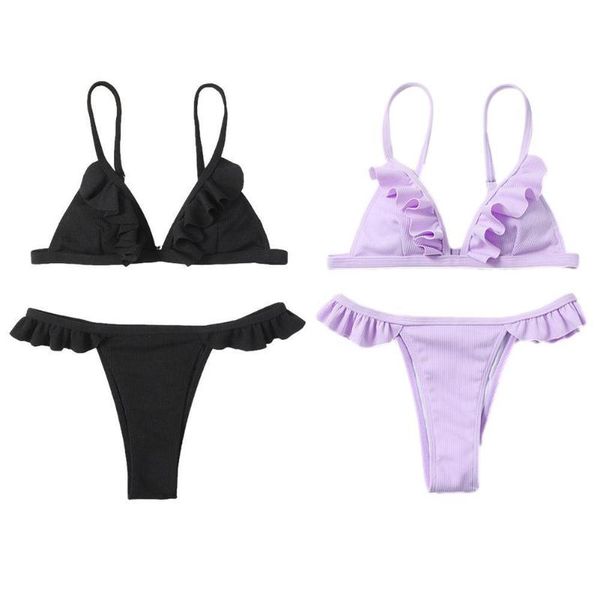 women's swimwear 2021 push up bikinis swimsuits ruffle cut thong high bikini set suits beachwear ribbed bathing g0o0, White;black
women's swimwear 2021 push up bikinis swimsuits ruffle cut thong high bikini set suits beachwear ribbed bathing g0o0, White;black