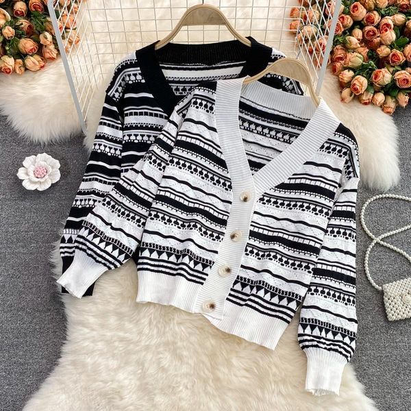 women's knits & tees women chic knit cardigan sweater autumn winter outwear coat vintage striped crop female korean fashion clothing, White
women's knits & tees women chic knit cardigan sweater autumn winter outwear coat vintage striped crop female korean fashion clothing, White