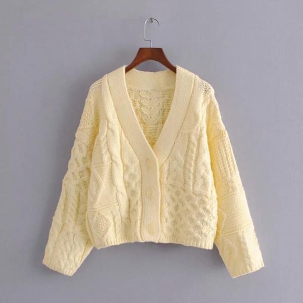women's knits & tees women autumn winter knitted butto decorati loose knit sweater coat retro solid color v neck cardigan, White
women's knits & tees women autumn winter knitted butto decorati loose knit sweater coat retro solid color v neck cardigan, White