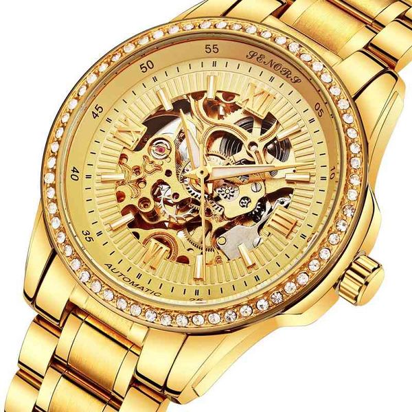 business luxury gold watches men retro design stainless steel band skeleton automatic mechanic lighting hands new, Slivery;brown
business luxury gold watches men retro design stainless steel band skeleton automatic mechanic lighting hands new, Slivery;brown