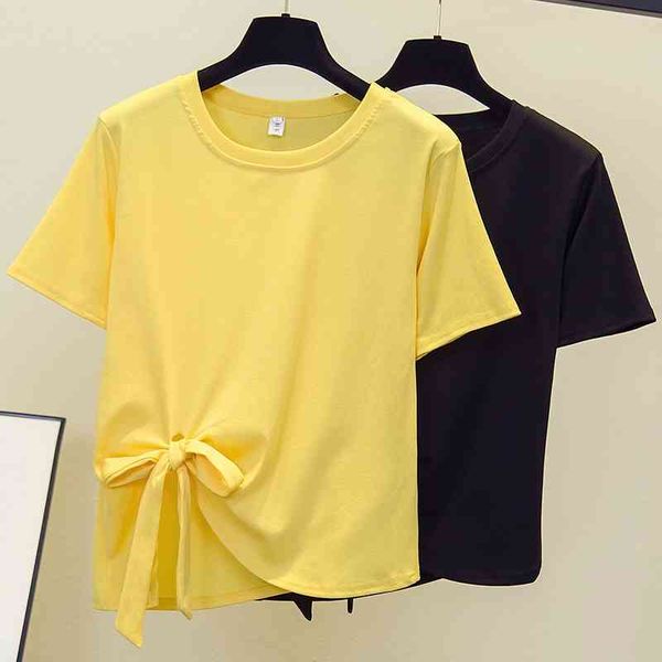 women's t-shirt plus size 4xl 2021 summer bow fashion t women korean cotton tee femme o-neck m3bj, White
women's t-shirt plus size 4xl 2021 summer bow fashion t women korean cotton tee femme o-neck m3bj, White