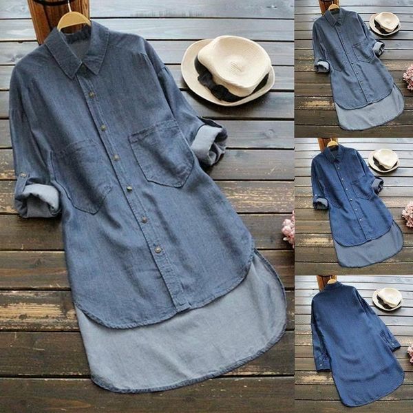 women's blouses & shirts women denim long sleeve ladies casual longline loose cozy t shirt blouse, White
women's blouses & shirts women denim long sleeve ladies casual longline loose cozy t shirt blouse, White