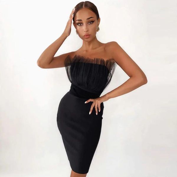 casual dresses sleeveless mesh black stitching bandage mini dress 2021 autumn women's fashion elegant party strapless bodycon, Black;gray
casual dresses sleeveless mesh black stitching bandage mini dress 2021 autumn women's fashion elegant party strapless bodycon, Black;gray