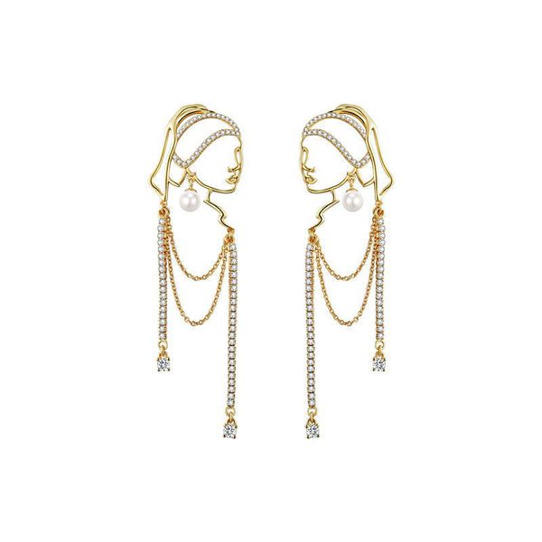 stylish personality diamond-encrusted portrait silhouette earrings long women's mesh red with oil painting character hollow earring ear, Silver
stylish personality diamond-encrusted portrait silhouette earrings long women's mesh red with oil painting character hollow earring ear, Silver