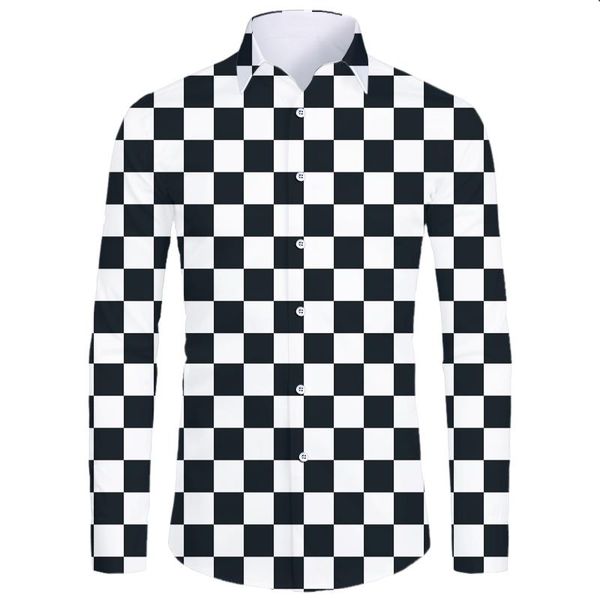 men's casual shirts spring autumn features men shirt arrival 3d black and white grid printed long sleeve slim male, White;black
men's casual shirts spring autumn features men shirt arrival 3d black and white grid printed long sleeve slim male, White;black