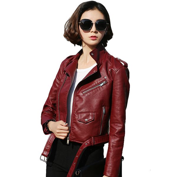 2021 new arrival autumn winter motorcycle jackets red women coat slim pu jacket leather o95a, Black
2021 new arrival autumn winter motorcycle jackets red women coat slim pu jacket leather o95a, Black