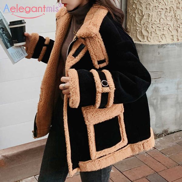 aelegantmis lamb wool thicken warm women short jacket coat women's winter parkas coats ladies preppy style corduroy overcoat 210607, Black;brown
aelegantmis lamb wool thicken warm women short jacket coat women's winter parkas coats ladies preppy style corduroy overcoat 210607, Black;brown