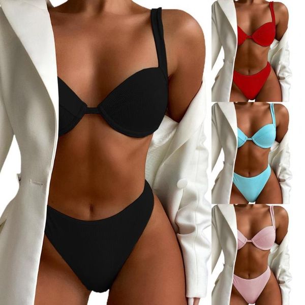 one-piece suits push up solid color underwire ribbing bra high waist briefs bikini set bathing suit beachwear for swimming pool
one-piece suits push up solid color underwire ribbing bra high waist briefs bikini set bathing suit beachwear for swimming pool