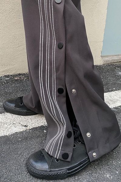 women's pants & capris retro button stripe vertical split casual loose and versatile autumn fried street trousers women, Black;white
women's pants & capris retro button stripe vertical split casual loose and versatile autumn fried street trousers women, Black;white