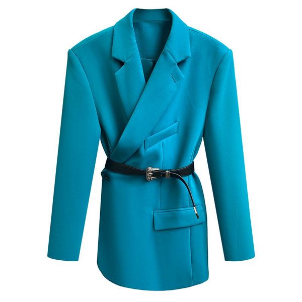 women's suits & blazers zcsmll side seam two buckles with belt shoulder pad blazer 2021 spring long sleeve korean fashion women blue co, White;black
women's suits & blazers zcsmll side seam two buckles with belt shoulder pad blazer 2021 spring long sleeve korean fashion women blue co, White;black