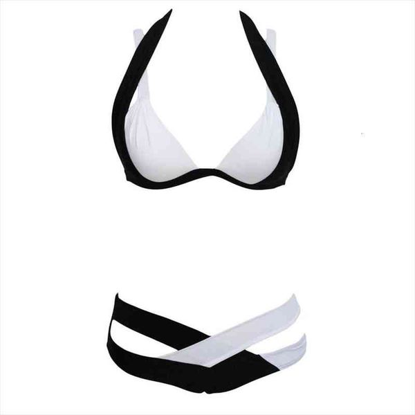 bikini european and american swimwear womens multi-color cross-splitting small chest black white swimsuit, White;black
bikini european and american swimwear womens multi-color cross-splitting small chest black white swimsuit, White;black