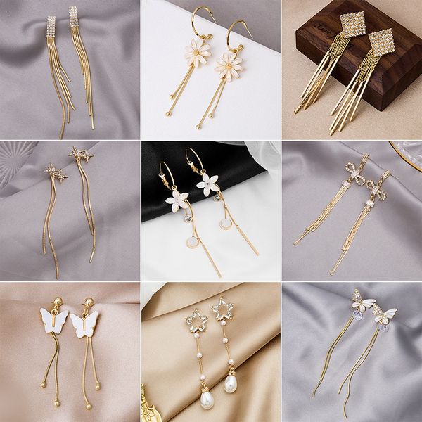 style tassel earrings net red diamond butterfly flower pearl s925 temperament fashion long thin, Golden
style tassel earrings net red diamond butterfly flower pearl s925 temperament fashion long thin, Golden