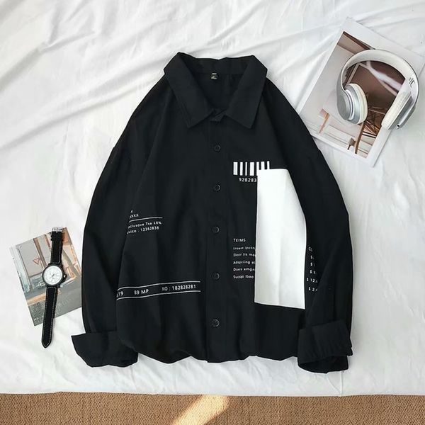 spring and autumn new youth leisure tooling printed long sleeve shirt fashion brand personality color matching student coat men's wear, White;black
spring and autumn new youth leisure tooling printed long sleeve shirt fashion brand personality color matching student coat men's wear, White;black