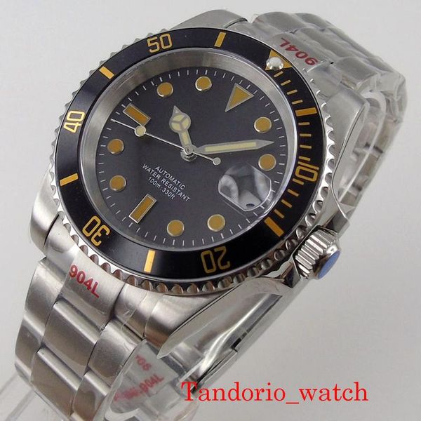 wristwatches 40mm nh35 miyota 8215 movement black white dial automatic men watch sapphire crystal ceramic insert unidirectional bezel, Slivery;brown
wristwatches 40mm nh35 miyota 8215 movement black white dial automatic men watch sapphire crystal ceramic insert unidirectional bezel, Slivery;brown